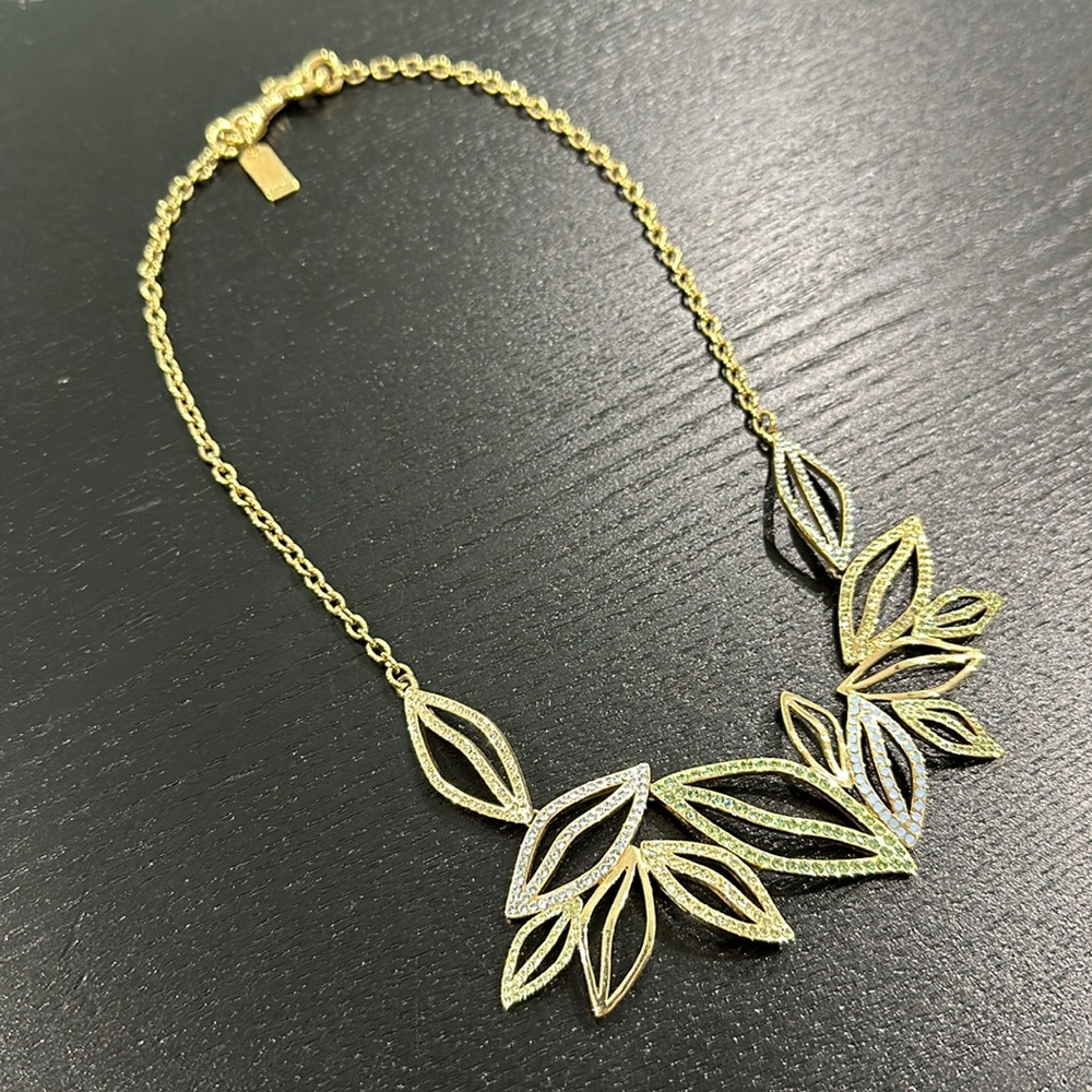 Coach Leaf Statement Necklace - Picture 2 of 8